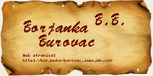 Borjanka Burovac vizit kartica